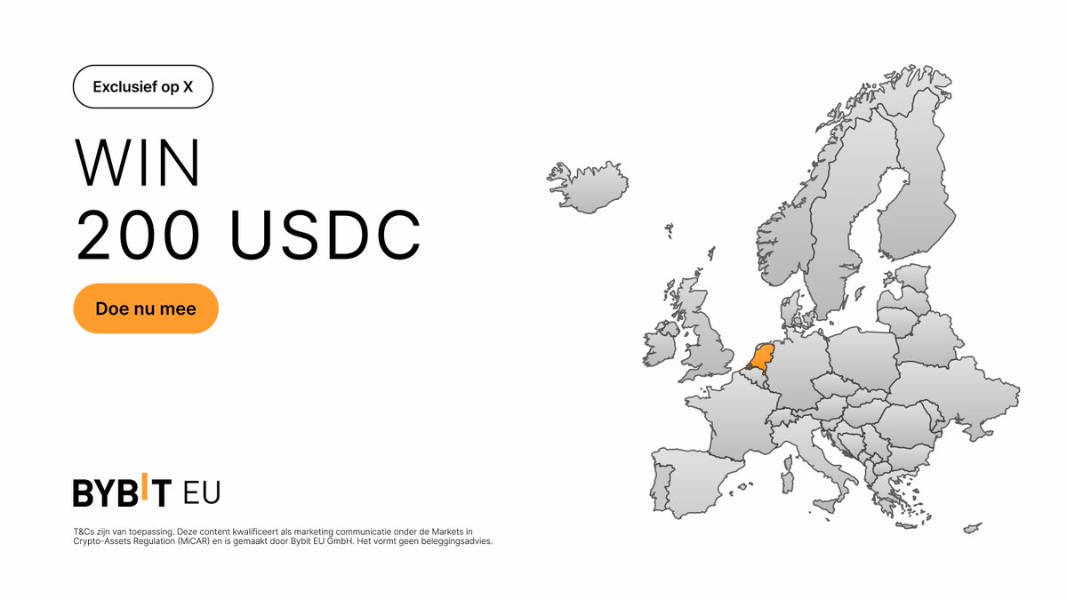 GIVEAWAY ALERT 🎁

We geven in totaal 200 USDC weg!
🥇 Eerste plaats: 100 USDC 
🥈 Tweede plaats: 50 USDC 
🥉 Derde plaats: 50 USDC

Hoe doe je mee? 👇
1️⃣ Volg @Bybitnl + <a href="/BybitEU/">Bybit EU</a> 
2️⃣ Like &amp; repost deze post 
3️⃣ Tag 2 vrienden in de reacties + vermeld <a href="/BybitEU/">Bybit EU</a>

That's it, je doet