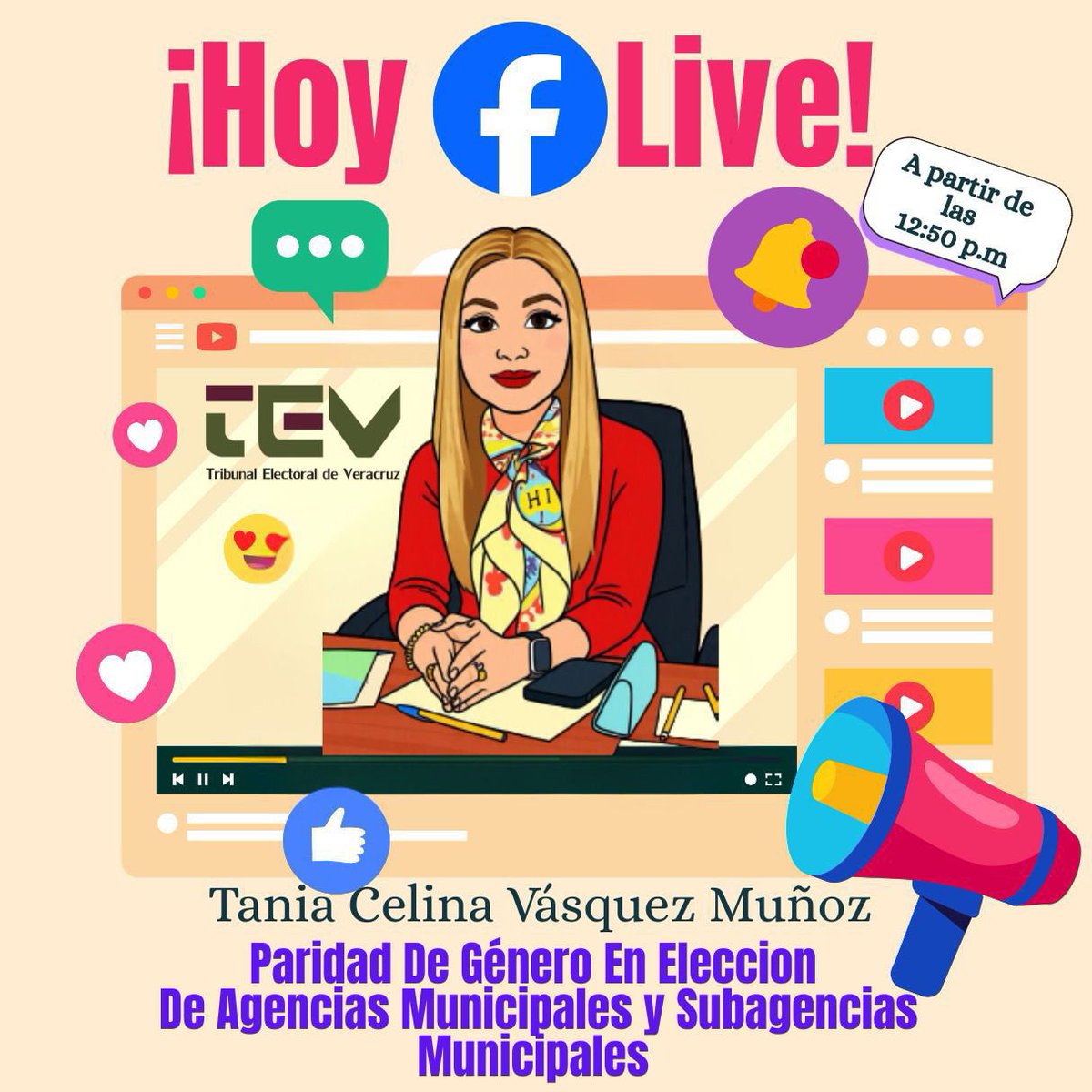 Tanis_Vas's tweet photo. Te invito a conectarte hoy a las 12:50 p.m. a Facebook Live, donde hablaré sobre la paridad de género en la Elección de Agencias y Subagencias Municipales. ♀️🗳️

👩‍💻Sigue la transmisión por mi página de Facebook: https://t.co/ottgh15YV4 https://t.co/phBpyuXs6Q