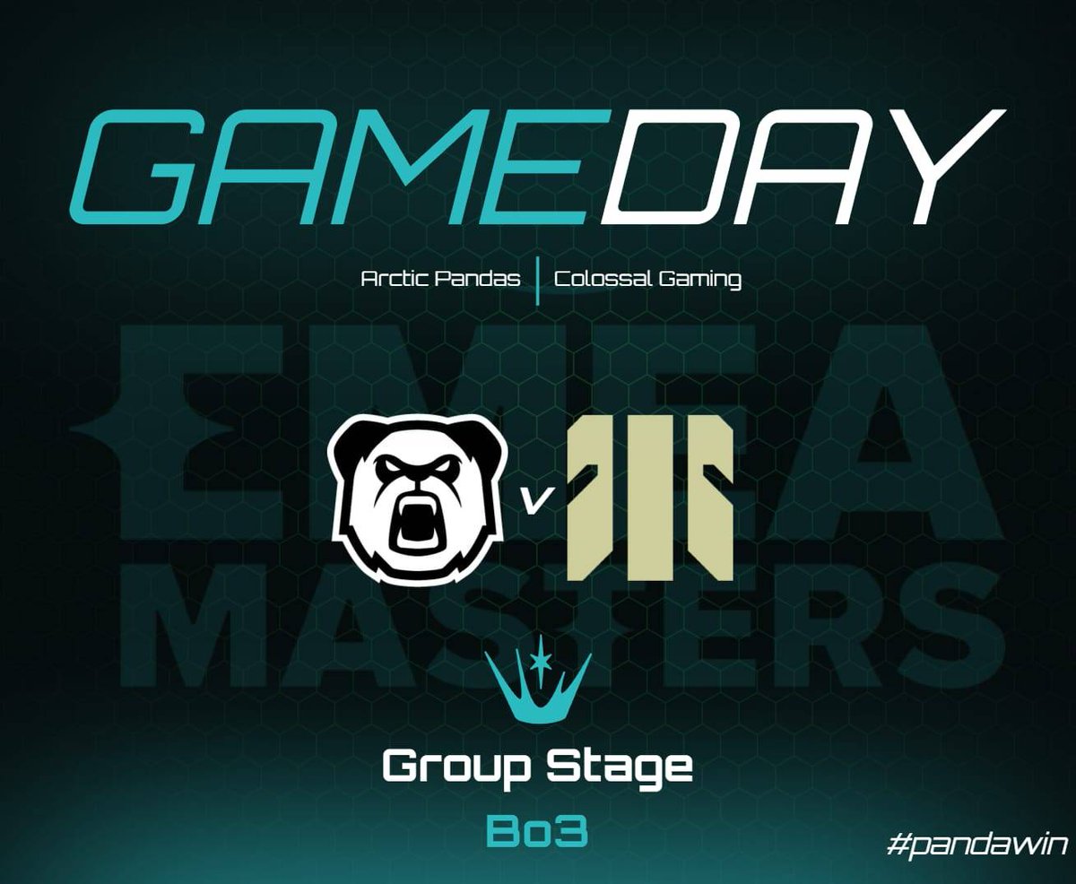 ArcticPandasGG's tweet photo. It's gameday! We are playing vs @ColossalG_ for our first ever @EMEAmasters  game at 17.00 CET 🔥🔥
POV stream with full Finnish comms by us
https://t.co/RLxchLdloV  #PANDATIME #PANDAWIN 🐼 https://t.co/lTHevSlaMt