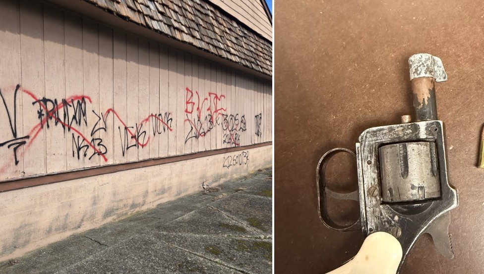 ghscanner's tweet photo. Hoquiam officers catch graffiti suspects, 3 of them juveniles and one adult self-admitted Norteno gang member was taken into custody.

https://t.co/1i5n2xFjPk https://t.co/4kNwKHQuQ0