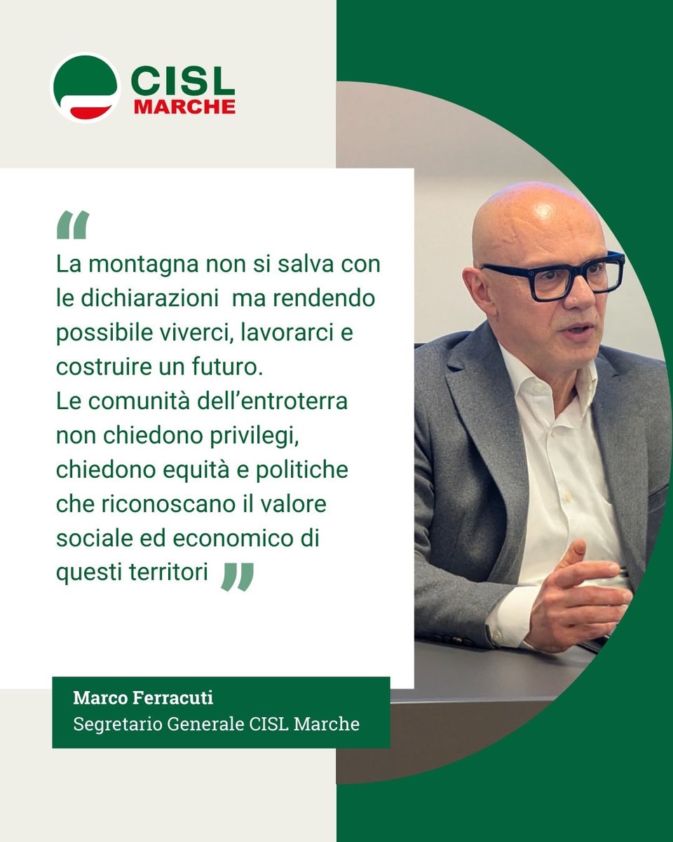 Montagna, 19 Comuni marchigiani esclusi!

La nuova classificazione nazionale dei Comuni montani penalizza diversi territori dell’entroterra marchigiano.

👉cislmarche.it/notizie/montag…