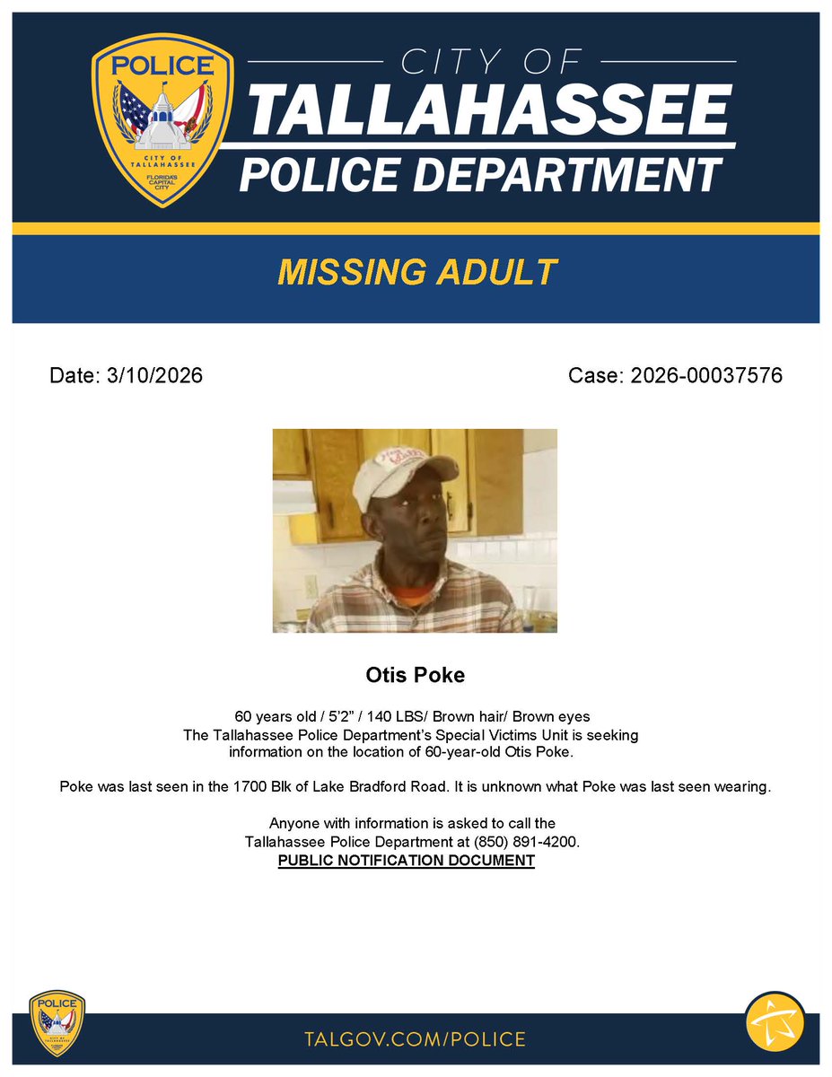 Tallahassee Police tweet media