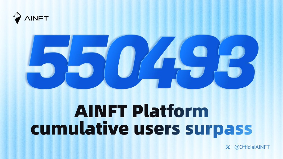 From Zero to 550K+ Users How AINFT Is Scaling AI in Web3 🚀

The growth of AI in Web3 is no longer a future narrative it’s unfolding now.

AINFT has surpassed 550,493 users, marking a strong signal that builders across the ecosystem are actively exploring how AI can power