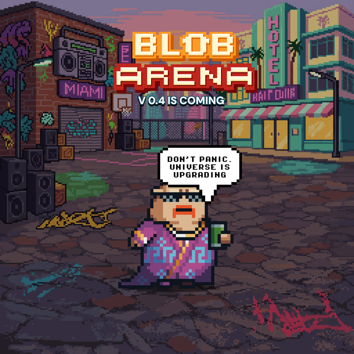 Blobarena's tweet photo. Blob Arena v0.4 is coming.

New systems, new features and a better battlefield.

Pre-registration is now open for fighters ready to enter the next version; v0.4 goes live on Monday, March 16, and will be available only on Apple App Store and Google Play Store.

We'll reward new players with some of our new in-game currency 💎

Pre-register here: https://t.co/4nuo77vulA 🔗