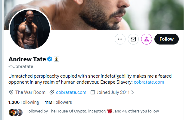 swtinne's tweet photo. Andrew Tate é um dos influencers que alimentam uma cultura masculina violenta que já aparece nas estatísticas: mulheres mortas.

Expressões como “regret nothing” viram mantra para normalizar e justificar crimes, como o estupr0 coletivo ocorrido no Rio neste mês. https://t.co/rOrk1CydNH