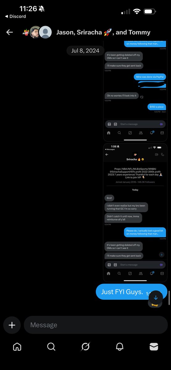 Trill4vR's tweet photo. @SrirachaDfs Real person.
Real results.
Can you send the money you owe me from 2024 please?

Fantasy baseball group, that didn’t pan out that you charged 3 of us $150 each for. https://t.co/8GTqwgyVpP