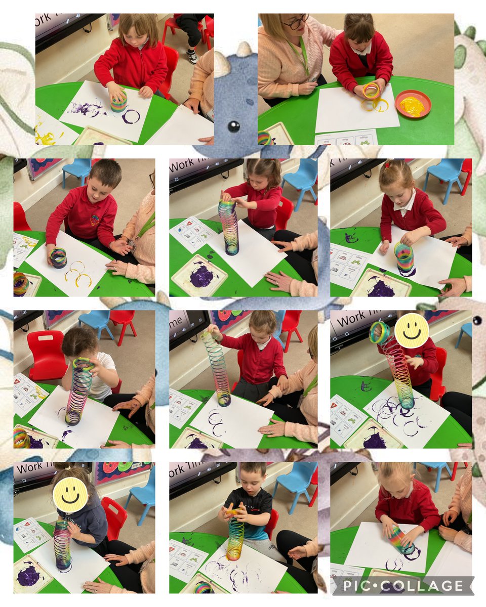 YsgolHenFelin's tweet photo. #YHFClass5 #YHFST Our story this week is βThe Dragon and the falling skyβ. We made Glow the dragon breakfast, describes what was falling on the dragons head and explored falling movements using a slinky. Da iawn pawb π https://t.co/lGIeigShfg