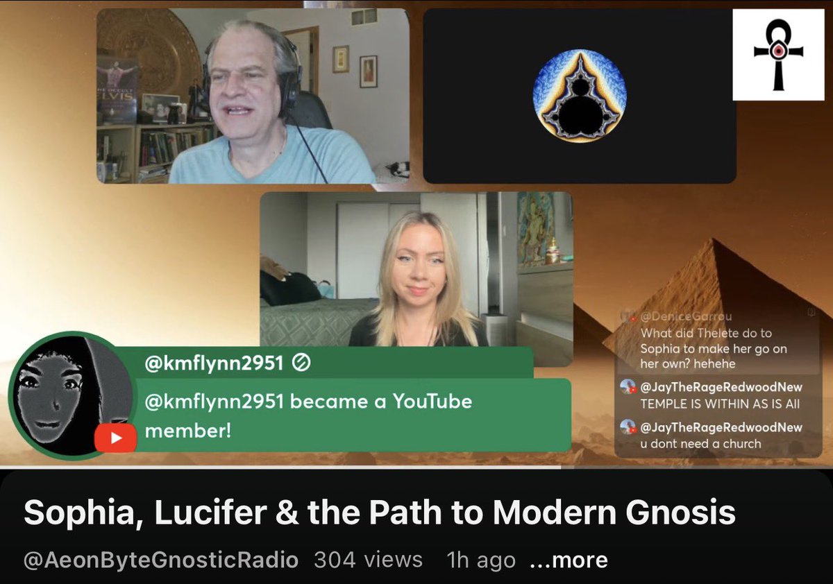 Had so much fun talking about my personal relationship with the Goddess, solutions for modern day, and how we can rely on the Gnostic Sophia for assistance moving forward! 

<a href="/AeonByte/">Miguel Conner</a> thanks for having me 🤩

youtube.com/live/0EHb4XJ_k…