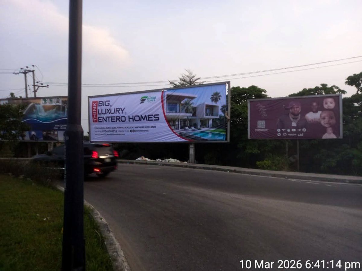 Datoofthecreeks's tweet image. Billboard by Eastern By Pass Roundabout rented by Entero Homes through PortHarcourt AdvertLady 

Call 0817 508 5159 to rent more Billboards through me.

#portharcourtadvertlady #OutdoorAdvertising #portharcourt