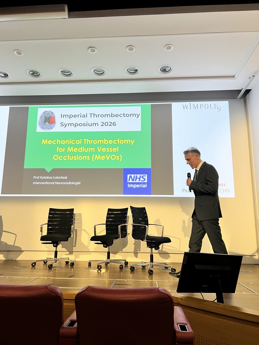 SomaBanerjee73's tweet image. #MeVO debate at #ITS2026 ⁦@ImpThrombectomy⁩ between Dr Hannah Stockley and Dr Kyri Lobotesis. Great discussion points. @StrokeImperial