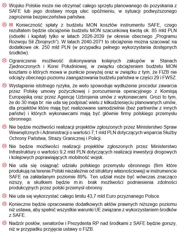 Tak w ogóle to ta lista, punktująca to ile stracimy gdy Nawrocki zawetuje unijny SAFE, powinna latać po Xie z setkami tysięcy wyświetleń i dziesiątkami tysięcy lajków.
Proszę was, wczytajcie się w nią, udostępnijcie, a najlepiej jeszcze skomentujcie w osobnym wpisie. Nie musicie