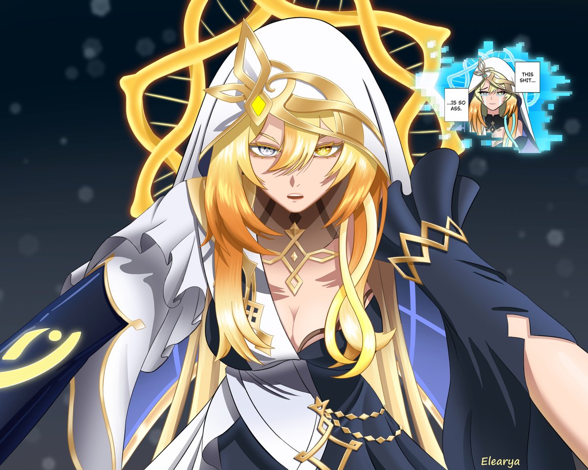 Elearya's tweet photo. Rhinedottir doing the Jean pose ft. Naberius live reaction | birthday art for @79ncrane 💛
⁠#GenshinImpact #原神 #Rhinedottir #レインドット https://t.co/mmwEounj4e