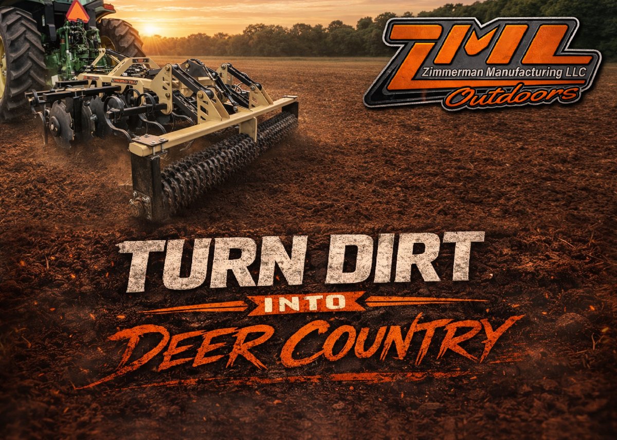 ZimmermanMfgLLC's tweet image. Turn dirt into deer country.
Serious food plots start with serious equipment.
The Trophy Till Food Plot System was built for better habitat, stronger plots, and more deer on their property.
zimmermanmfg.com/zml-outdoors-f…
#FoodPlots #HabitatManagement #DeerCountry #ZMLOutdoors
