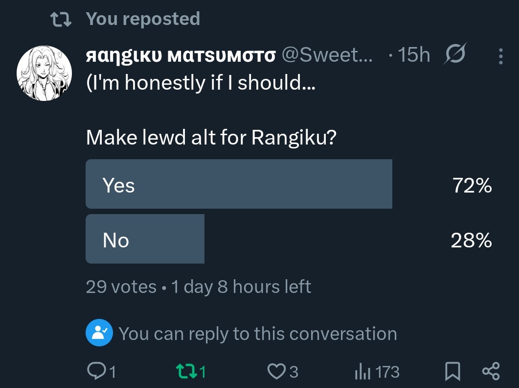 (Damn. 😅

Uhhhh.. I guess the majority vote wants an alt for Rangiku.