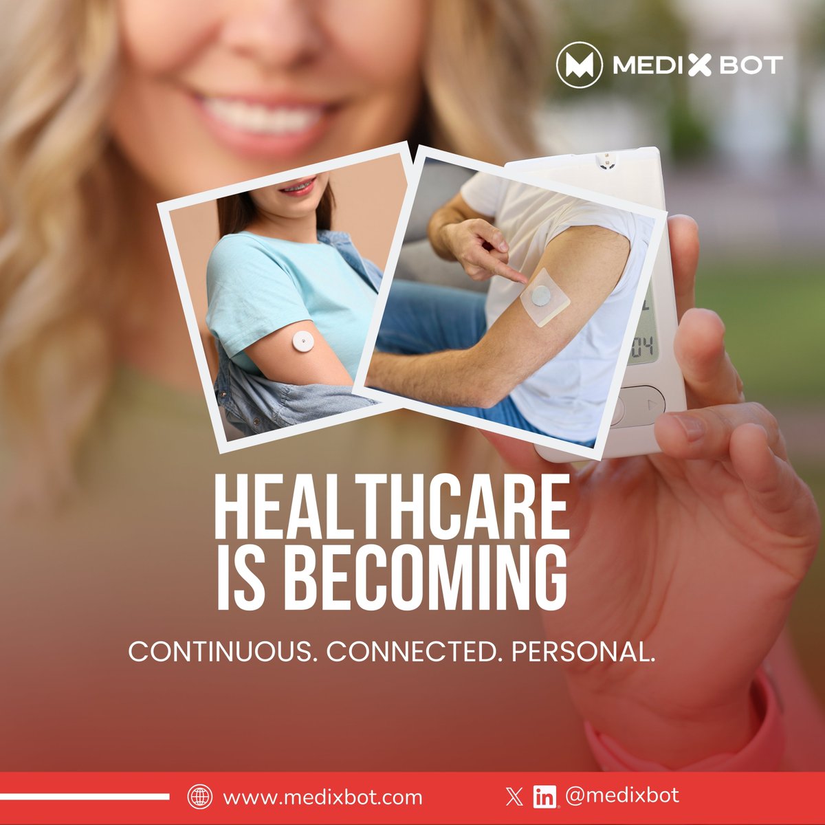 medixbot's tweet photo. At Medixbot, we are building technologies that support this shift, combining wearable monitoring, intelligent analytics, and connected devices to help make healthcare more proactive and personalized.

The future of healthcare is not episodic.
It’s continuous.

#Medixbot https://t.co/BmAPhalddk