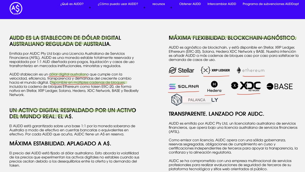 ItsEdgarGomez's tweet photo. #AUDD (La stablecoin del Dólar Digital Australiano), nos da un ejemplo sencillo de cómo EL FUTURO DE LA UTILIDAD y del DINERO DIGITAL será MULTICHAIN:
Varias DLT convivirán y se especializarán en diferentes capas del sistema financiero y digital.
Aunque bueno.... En este caso concreto destaca a #XLM @StellarOrg 😉😉 Superando los MIL MILONES DE $ en transacciones orgánicas en la red de #STELLAR
"AUUD mantiene a Stellar como su red operativa principal por su rapidez, transparencia y bajo coste" 😉👉🏻👈🏻........
#XLM #XRP #HBAR #SOL #XDC #ETH