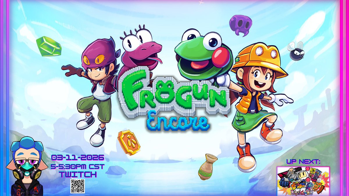 STREAM UPDATE:

Next up, 100% playthrough of Frogun Encore by <a href="/molegato/">Molegato ⛏️🧡</a>!

Streamed the original some time ago, and I really liked it!

See you tomorrow 5-5:30pm CST!

#Twitch LINK: 
twitch.tv/bluecrasher_01

#smallstrreamer #smallcreator