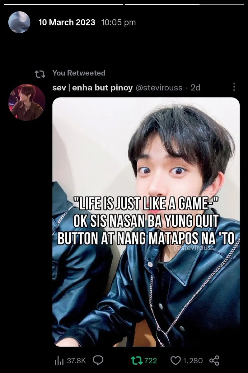 hakdoggguk_'s tweet photo. i reposted and i put this on my ig story last march 2023, it didn't age so well. wdym heesung left enhypen?! NO ONE HOLDS MY HAND?!!! https://t.co/qBSAi3Jj0L