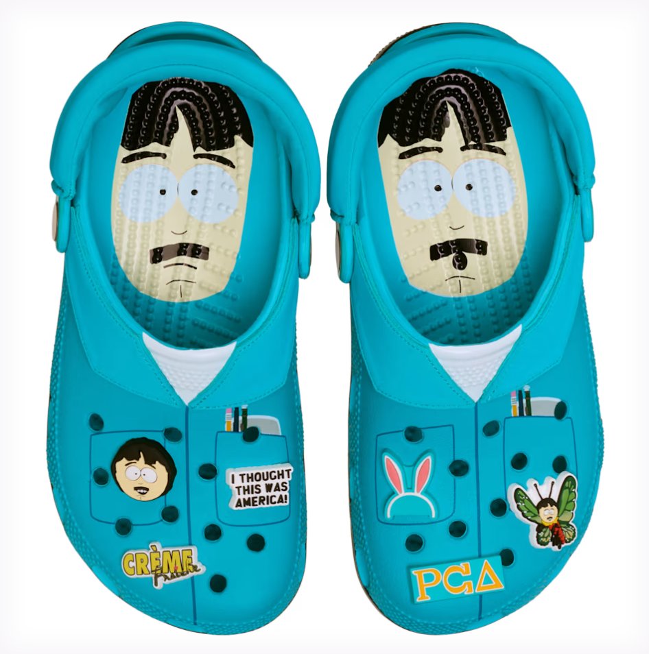 SOLELINKS's tweet photo. Ad: South Park x Crocs Classic Clog 'Randy' on sale for $41.99 + FREE shipping, discount applied in cart => https://t.co/0v37mgGewt https://t.co/75OGAywbmI