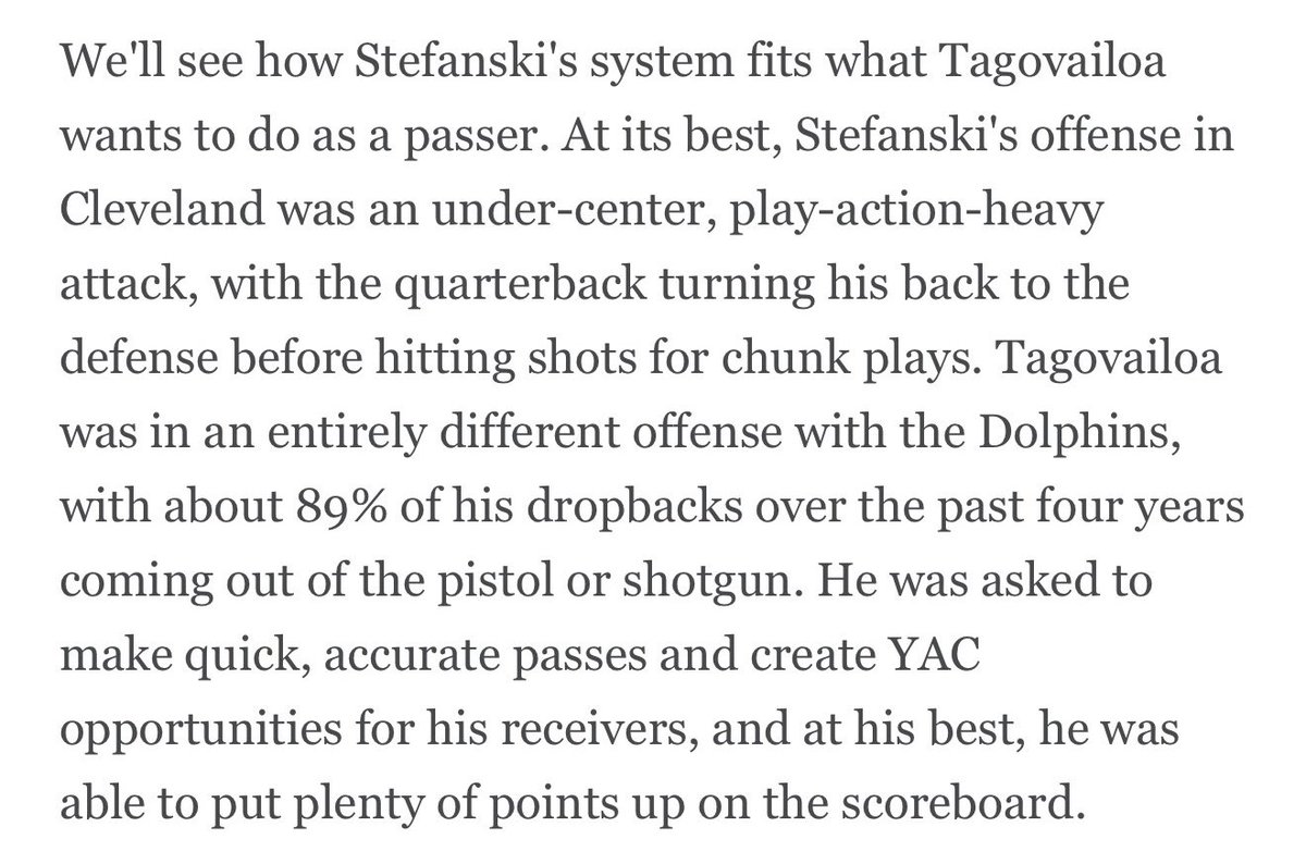 Little tidbit from <a href="/billbarnwell/">Bill Barnwell</a> about the Tua signing that isn’t being talked about enough…this Falcons fan base was already fed up with a qb not playing under center. Along comes non under center qb Tua…