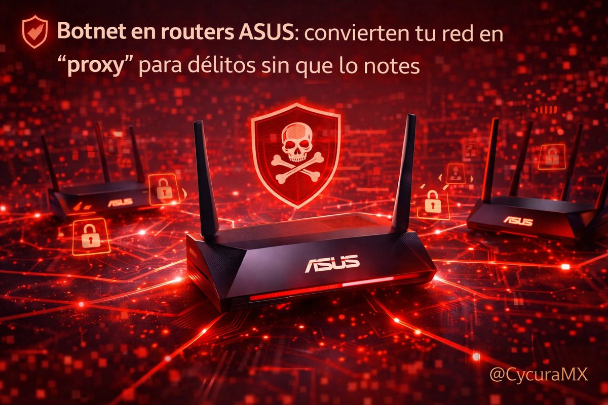 🛡️ Botnet en routers ASUS: convierten tu red empresarial en “proxy” para delitos sin que lo notes

Black Lotus Labs reportó una red maliciosa llamada KadNap que está secuestrando routers ASUS y otros equipos de borde.

Los equipos de borde son los dispositivos que conectan tu