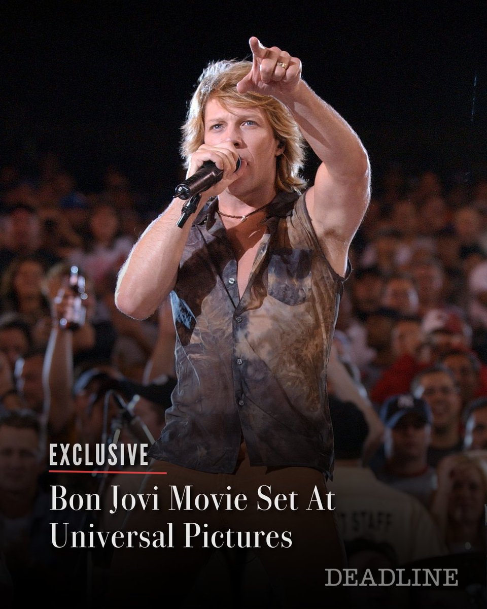 DEADLINE's tweet photo. EXCLUSIVE: Universal Pictures is tuning up a definitive biopic on the formative years of Bon Jovi, the group that emerged from humble New Jersey origins to sell over 130 million albums, and earn their way into the Rock & Roll Hall of Fame and the Songwriters Hall of Fame.

Full details here: https://t.co/EGbu3J4rkO