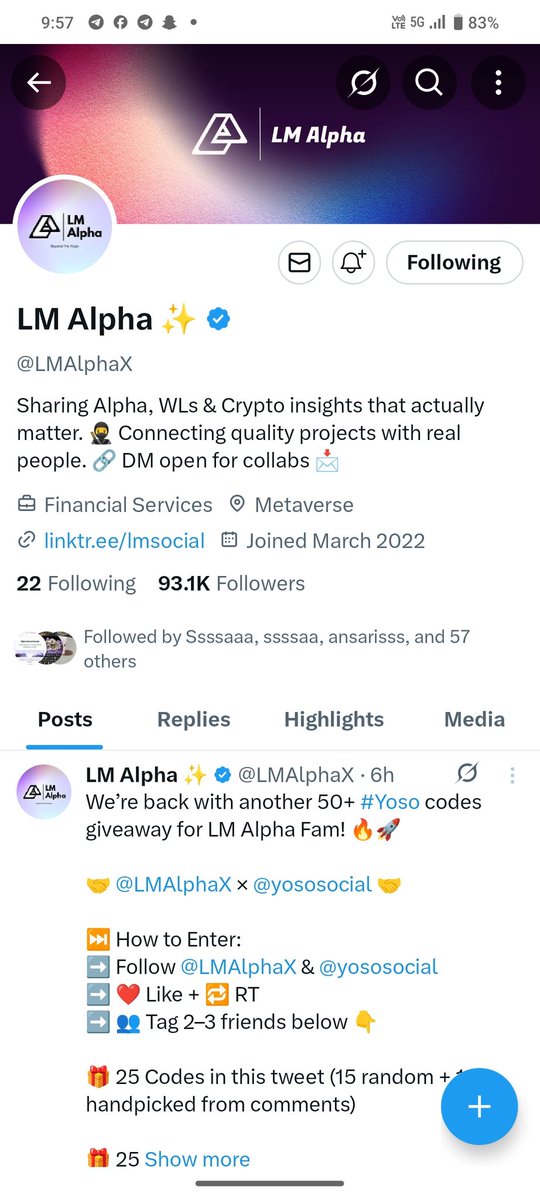 ssssaaa1821635's tweet photo. @LMAlphaX @yososocial This is a very best channel guys...  Don't miss out on it cause this looks damn promising . They only priority their loyal user. Win or not win always support this channel 🙏❤️ 
@Eljaboom
@SammieStixs
@JohnFeranmi7

#Giveway #Lmalpha https://t.co/0CcKibyNNd