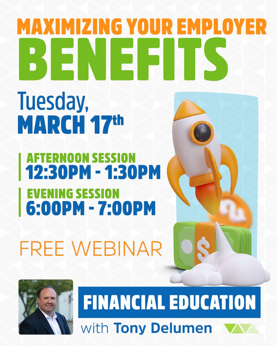 Join Tony Delumen of MassMutual Northern California for an informative webinar that focuses on understanding and maximizing your employer benefits. 

Date: Tuesday, March 17
Session: 12:30 p.m. or 6:00 p.m.
Register: bit.ly/3L5Qc8s