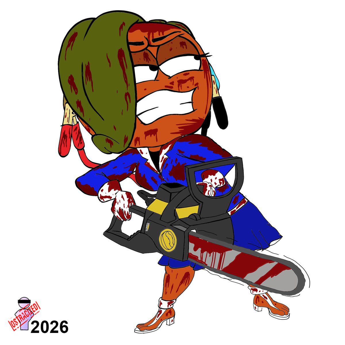 theostracized90's tweet photo. Besides my day job, I've been working on illustrating action poses for some of my OCs, starting with Amy Pierce. In the real world she's human, but once she's sent to her Paracosm, she becomes the anthropomorphic orange that she once imagined herself as a child. What's really unique about her is her ability to produce electricity with her being a citrus fruit filled with electrolytes, similar to those elementary school projects. Here she can power requisite tools to use in combat such as an electric chainsaw, a taser/rail gun, an extra pair of gloves and shoes that create impactful electrical punches and kicks, etc. Not to mention the last one is a reference/Easter Egg to Raiden's fatality from MKII. #originalcharacters #oc #characterdesign