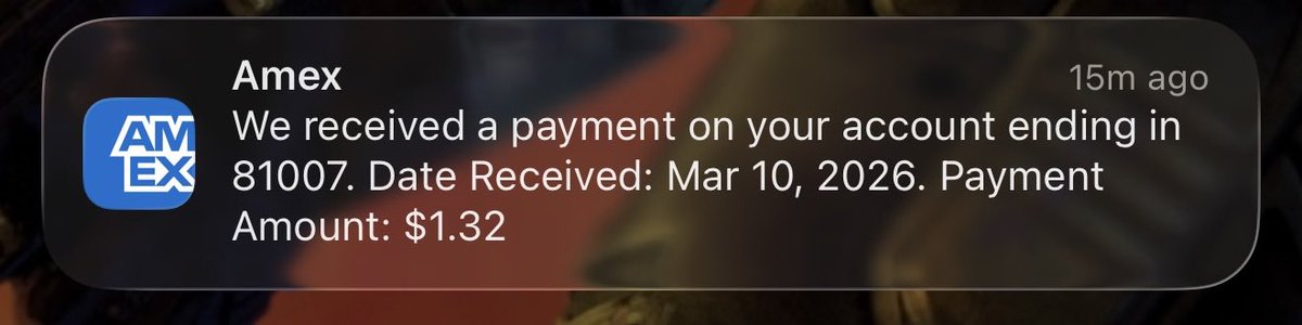 AMEX has been on my ass calling 24-7, leaving voicemails every hour for a payment of $1.32

I’m surprised they didn’t send some WOPS to break my legs!!