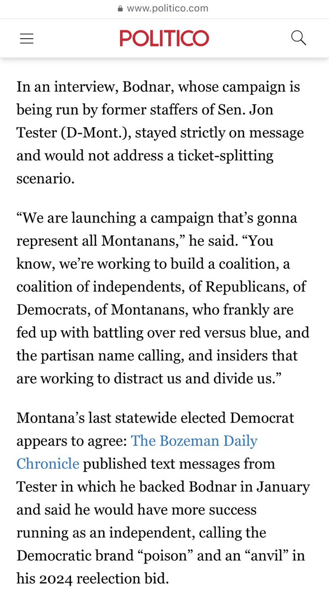 Fake Independent Seth Bodnar’s campaign is being run by the same folks that helped Tester lose his re-election. #mtpol