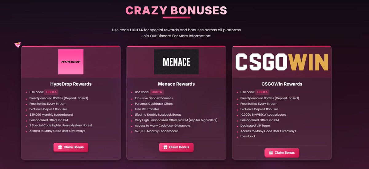 🎁 A HUGE $500 SOL MARCH GIVEAWAY 🎁
✅To one lucky RT + TAG 2 FRIENDS WINNER!

💸 Massive $60,000 in FREE LBS is LIVE! 🍀

🔥 Leaderboards:
• $20,000 on MENACE
• A MASSIVE $30,000 on HYPEDROP
•  7,500C BI-WEEKLY on CSGOWIN

💰 Use codes:
• MENACE: menace.com/?r=lighta
•