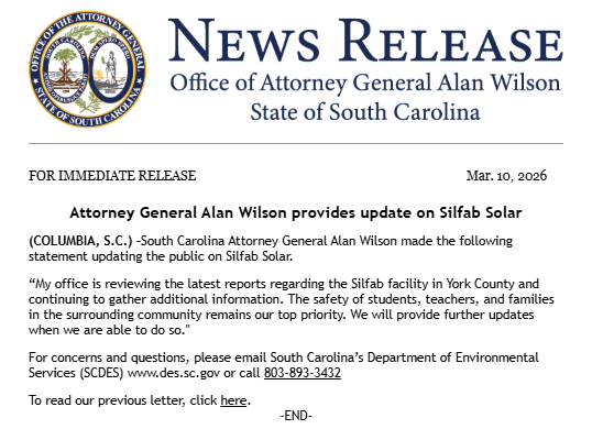 South Carolina Attorney General's Office tweet media