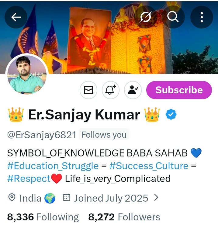 तीसरा प्रमोशन अलर्ट 🚨

इस पोस्ट पर जो भी कमेंट लाइक करता है उनका सुबह जैसे ही फ्री होता हूं  आपका प्रमोशन कर दिया जाएगा...  मैने only for सपोर्ट का बोला ओर यह 🆔 हमेशा आपके सपोर्ट में ही रहेगी....

यह हैंडल <a href="/ErSanjay6821/">👑 Er.Sanjay Kumar 👑</a> (Er. Sanjay Kumar) का है।
बहुत ही शानदार और सम्मानित साथी