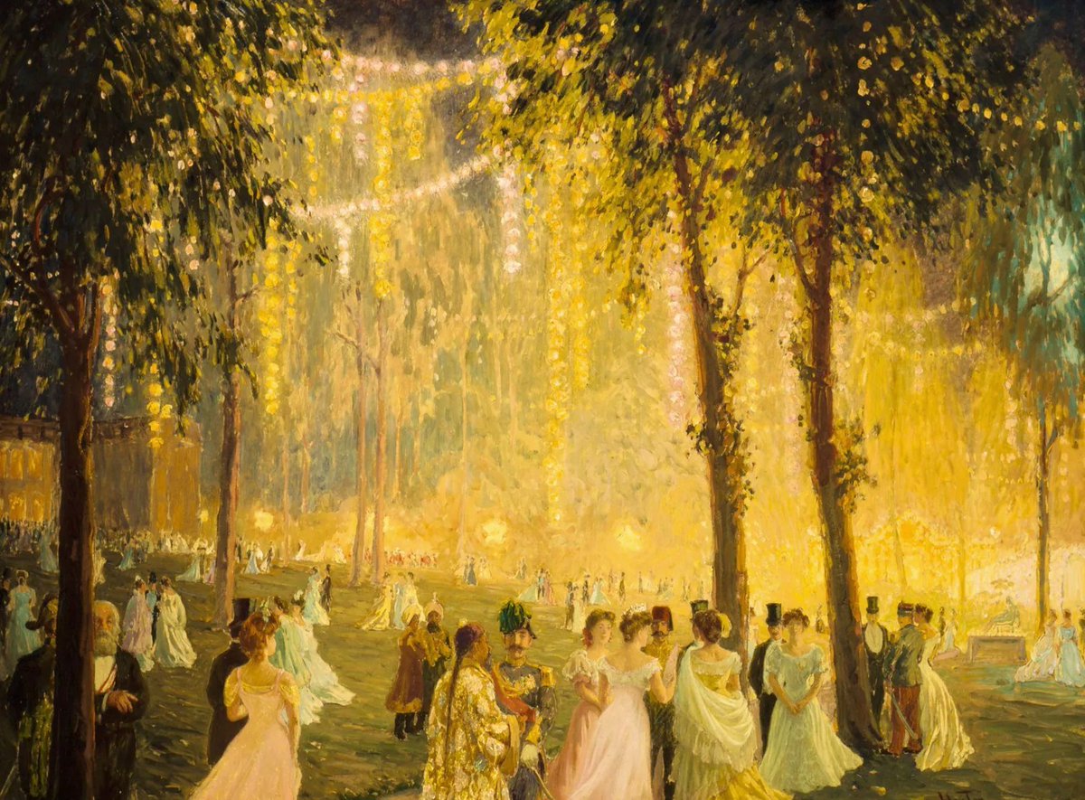 Nighttime Festivities Held by President Loubet at Elysee Palace in Honor of Alfonso XIII (1905) by William Samuel Horton