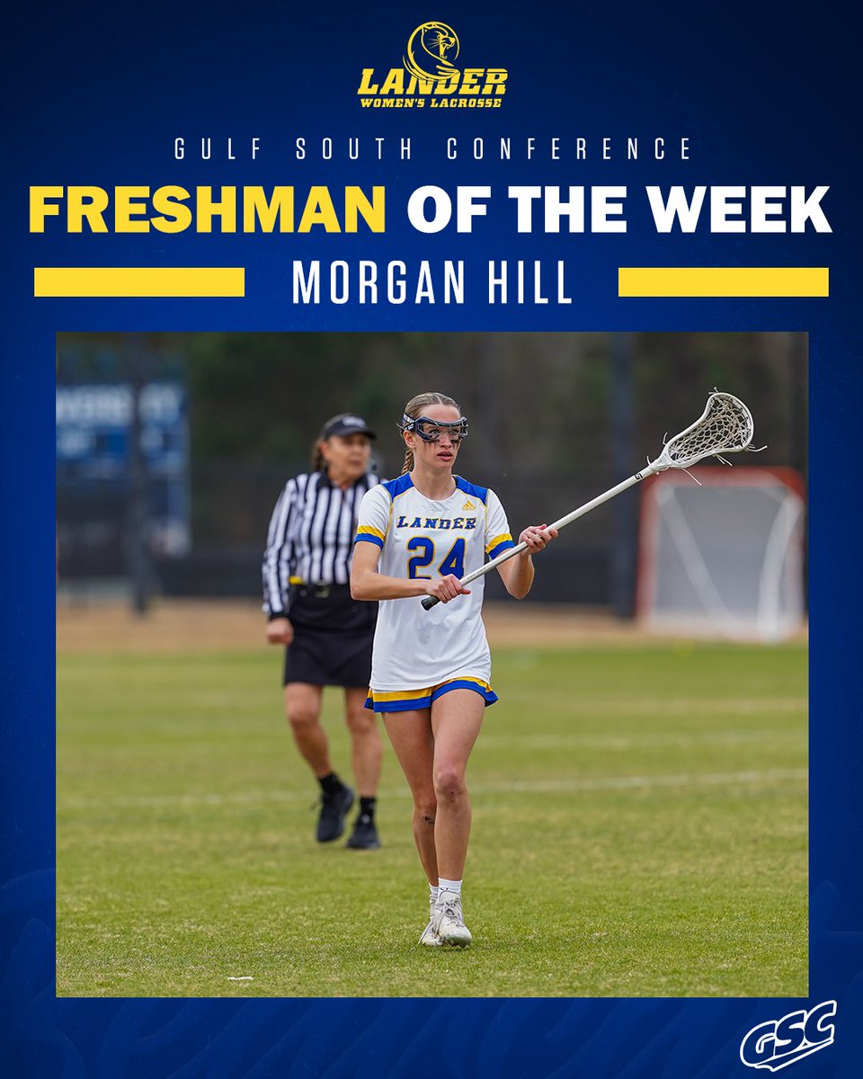 LanderAthletics's tweet photo. Kaia Morey (Defensive POTW) and Morgan Hill (Freshman of the Week) collected the @GulfSouth Women’s Lacrosse Weekly Awards!

📰: https://t.co/wcx5lIZTw0

#cLawsUp | @Lander_WLAX https://t.co/4wDFC4O7pT