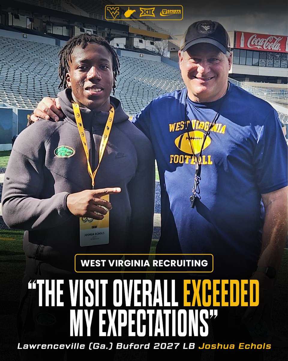Joshua Echols, a key 2027 linebacker target, left West Virginia this weekend with the program firmly in his top options. #WVU 

Interview 👉 gowvu.us/vocs