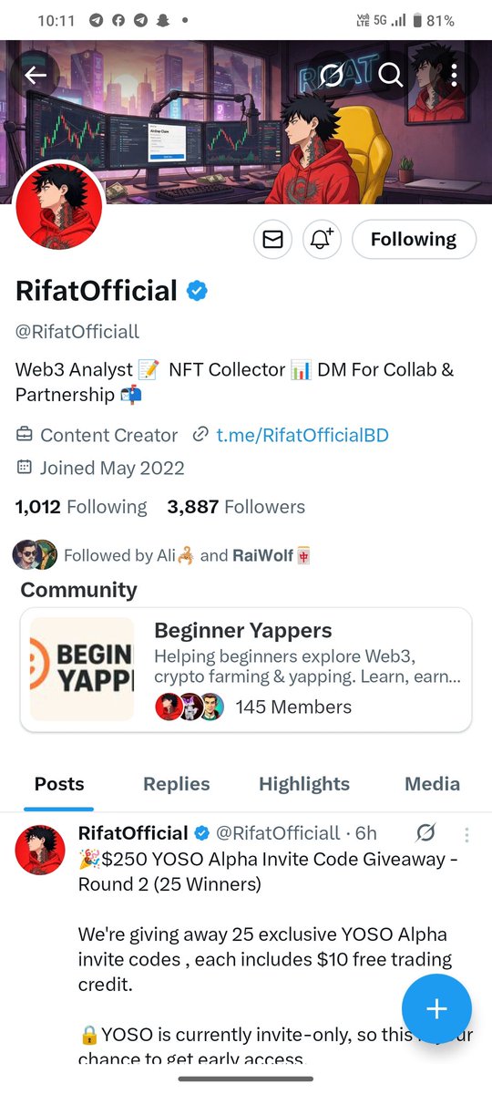 Shadab112266's tweet photo. @RifatOfficiall @yososocial Truly appreciate for supporting the community with YOSO Alpha codes. Ready to test my prediction skills with the $10 bonus credit. Let's go! 
 @DazaVenzaGG11 
@helpuforall 
@uziirnazir https://t.co/dwPSpPyjCx