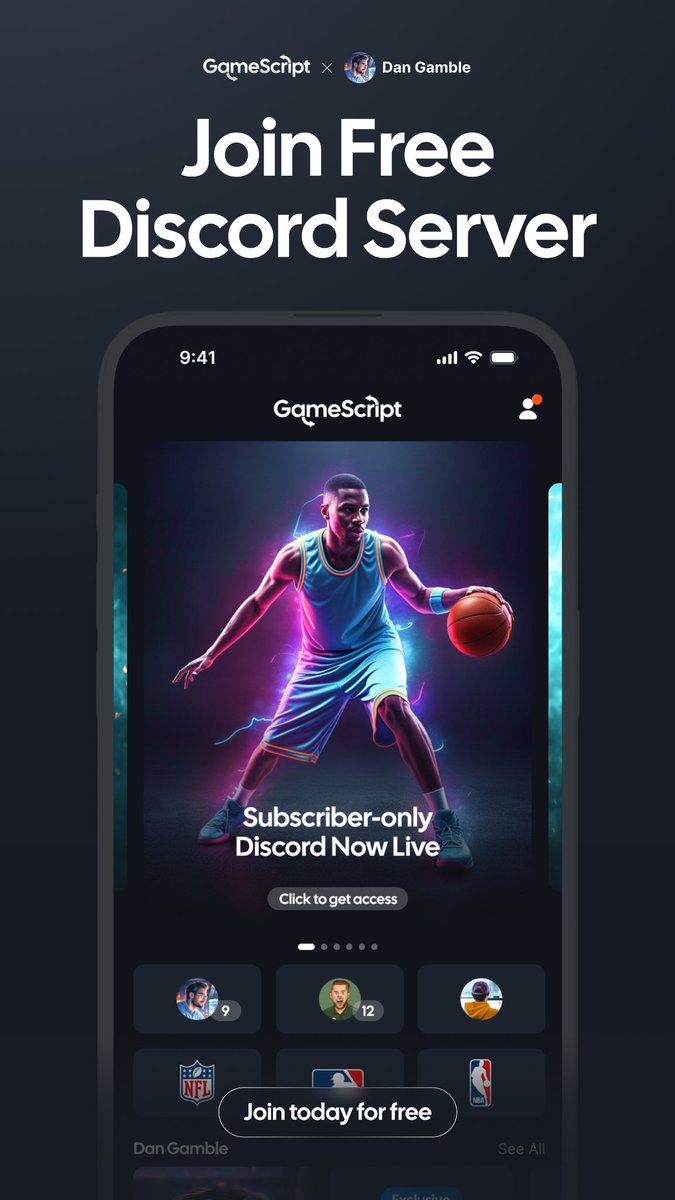 🚨Big announcement!

Join the FREE <a href="/GameScript/">GameScript™</a> Discord server!

👉Join here: bit.ly/Discord-DGAI

Chat with me, get notified when picks go live and access bonus content!

Let’s go, I’m so hyped!