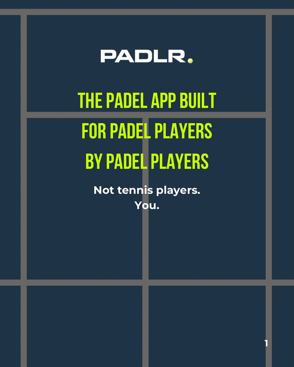 playPADLR's tweet photo. The difference is in the detail.

Every decision we made building PADLR came from one question:
what does a padel player actually need?

Not a tennis player. Not a casual booker.

A padel player. 🎾⚡

Coming soon. Waitlist in bio.

#padel #padelapp #padlr #padellovers https://t.co/dMCL0gyP9O
