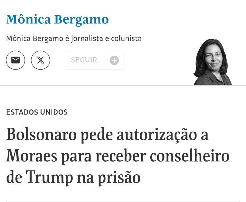 🚨 URGENTE: Defesa de Bolsonaro pede autorização para visita de Conselheiro de Trump à prisão!! E aí, Alexandre vai negar??? Mais detalhes logo mais às 15h no Paulo Figueiredo Show IMPERDÍVEL.