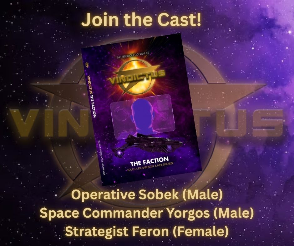 vindictusseries's tweet photo. 3 roles left on Vindictus - The Faction audio. 
Audition on the Casting Call website: https://t.co/8wBk28eSlE
We have:
Operative Sobek (larger role ongoing)
Strategist Feron (smaller role may return)
Space Commander Yorgos (smaller role may return)
Just a few weeks left 🙂 https://t.co/hT91rausyK