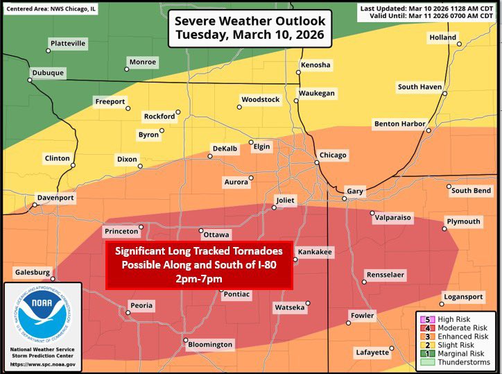 1135am: A Moderate Risk is now in place across portions of Illinois and ...