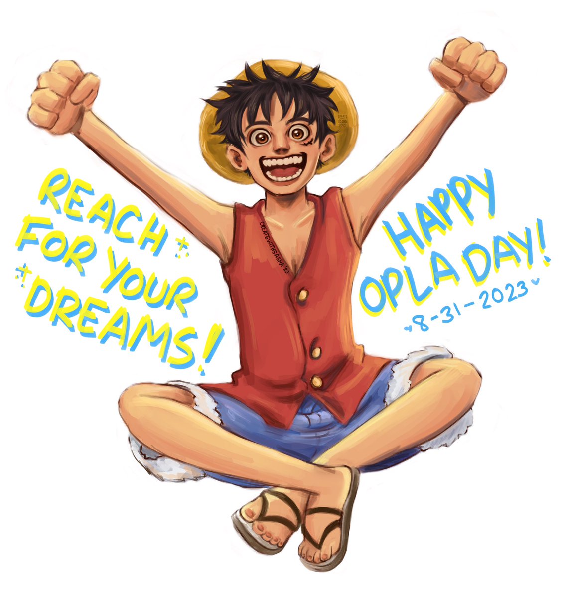 createwithsasha's tweet photo. 2026 // 2023  
HAPPY #opla DAY EVERYONE💕 

#onepiece #onepieceliveaction #luffy #onepiecefanart https://t.co/JyeDykuMi1