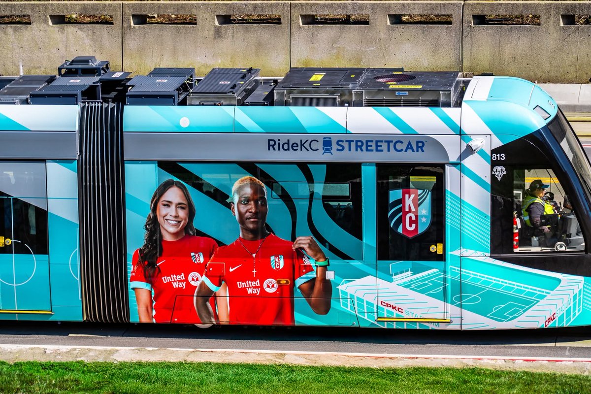 442_Malawi's tweet photo. The KC Current have branded a Kansas City train with the image of Temwa Chawinga🇲🇼 and her teammate ahead of the new season this weekend. ⚽🚆 #442Malawi https://t.co/dNbWGn9Gw3