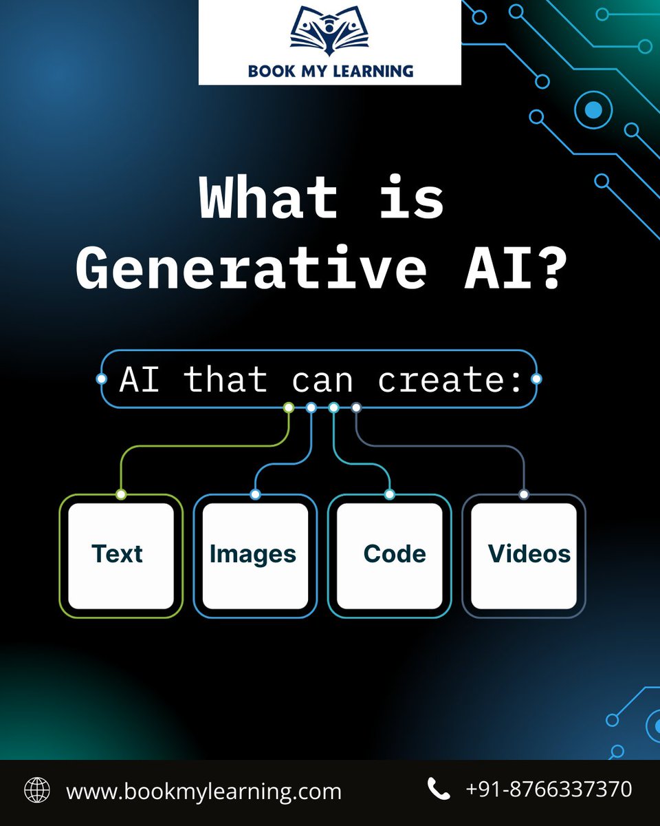 BookMyLearning_'s tweet photo. What is Generative AI?💡✨

Technology processes. Humans feel. Together, we create the future 🚀💜

#AIVsHuman #ArtificialIntelligence #HumanIntelligence #FutureIsNow #TechAndHumanity #Innovation #Learning #DigitalEra #BookMyLearning https://t.co/7qgHtP05g4