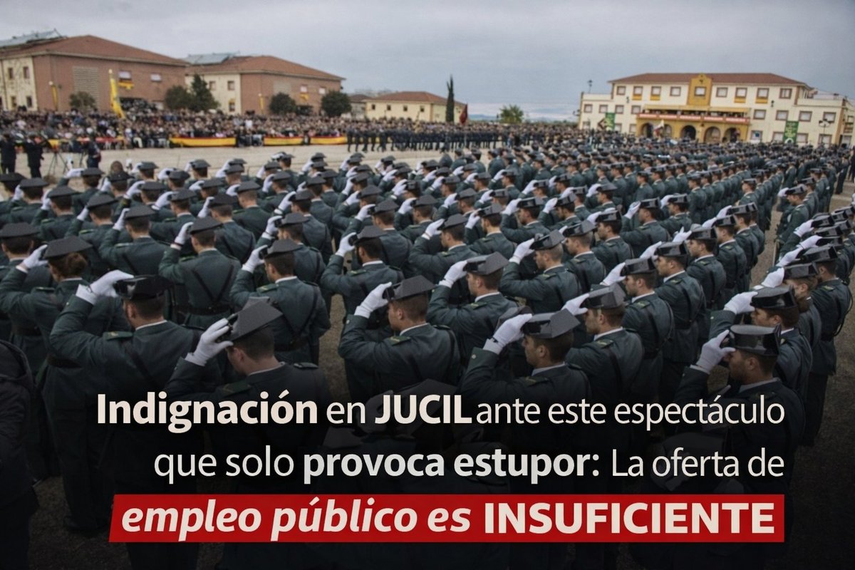 📢 Indignación en JUCIL ante este espectáculo que solo provoca estupor:

💥💥 𝗜𝗡𝗦𝗨𝗙𝗜𝗖𝗜𝗘𝗡𝗧𝗘𝗦 | 122 plazas más que el año pasado, pero Interior lo vende "la mayor oferta en 15 años"

🔗 europapress.es/nacional/notic…

NO QUIEREN ESCUCHARNOS 👇 

El año pasado, JUCIL alertó de