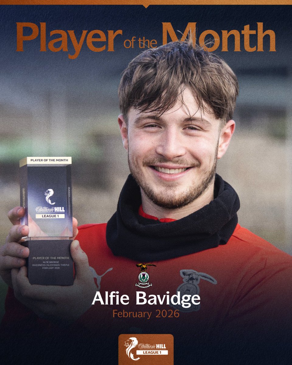 spfl's tweet photo. Congratulations to @ICTFC's Alfie Bavidge, @WilliamHillSPFL League 1 Player of the Month for February! 🏆 https://t.co/yIfWJEtnzs