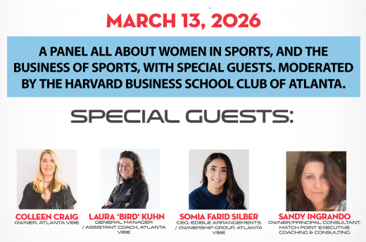 HBSAtlanta's tweet photo. Join us Fri, Mar 13, 2026 at 6pm for An Evening of Women in Sports &amp; the Business of Sports, a panel discussion featuring owners, leaders &amp; investors from Atlanta Vibe. Option to buy discounted tix to 7pm match &amp; enjoy Super Suite seats on floor level. https://t.co/DQhHHCEawf https://t.co/kEeupSAuG1