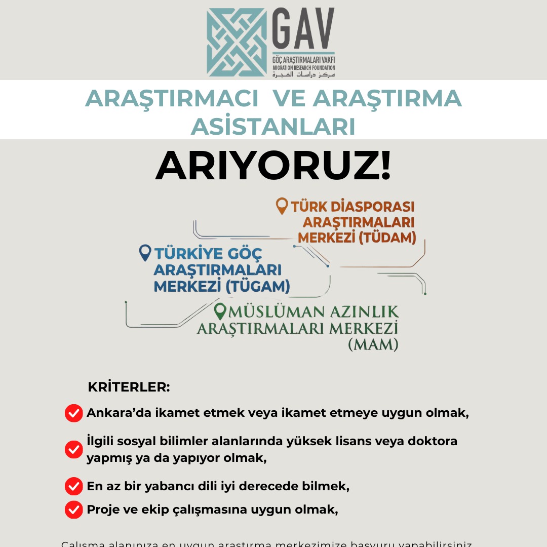 Goc_Vakfi's tweet photo. Vakfımız bünyesinde çalışmalarını sürdüren araştırma merkezlerimiz için araştırmacı ve araştırma asistanları arıyoruz.

Çalışma alanınıza en uygun araştırma merkezimize başvuru yapabilirsiniz. Birden fazla araştırma merkezine başvuran adayların başvuruları dikkate alınmayacaktır.